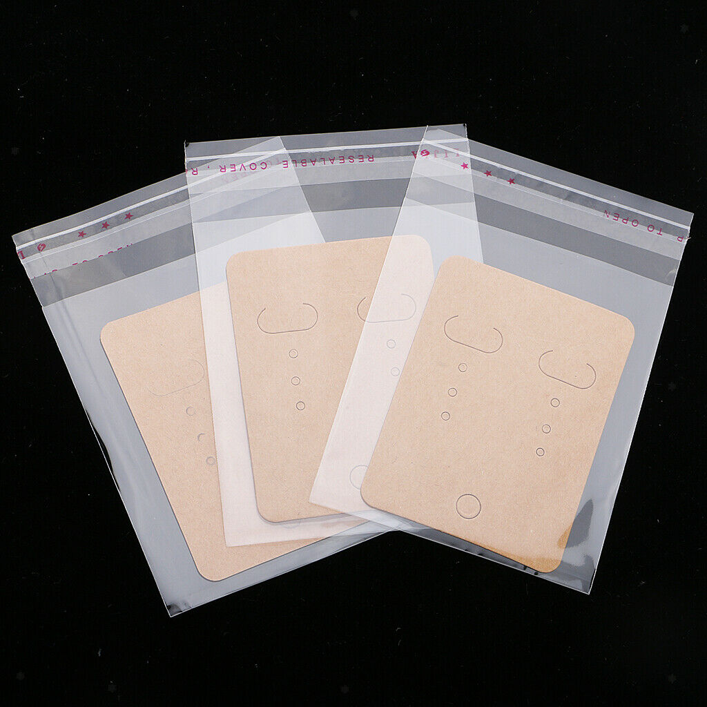 400x Paper Earring Display Cards Hanging Holder (67x50mm) & Self-adhesive