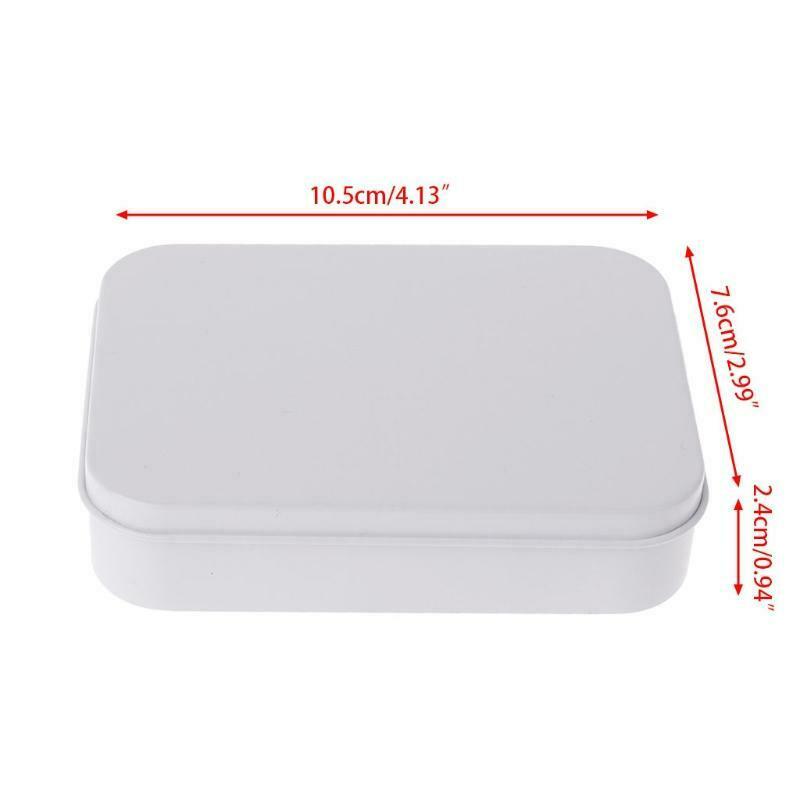 Storage Box Small Jewelry Candy Coin Key Pills Organizer Tin White Gifts Packing