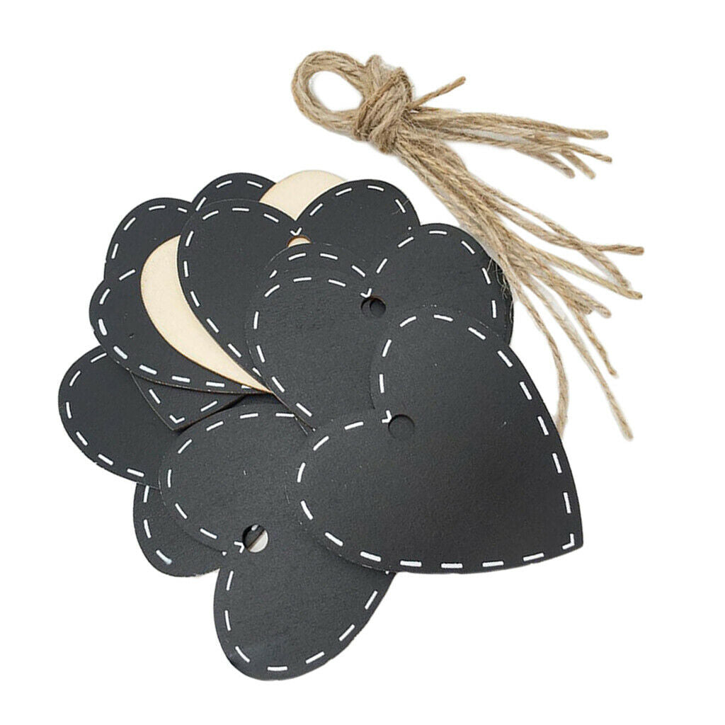 10pack Wooden Heart Mini Blackboard Chalkboard Memo Board Tags Message Signs