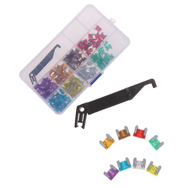 100x Micro Auto Car Low Profile Mini Blade Fuse Kit 3A5A7.5A10A15A 20A25A3  SJ