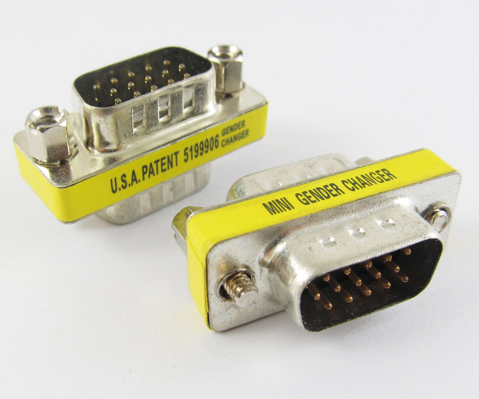 5pcs Mini Gender Changer VGA HD15 Converter Connector 15pin 3 row Male to Male