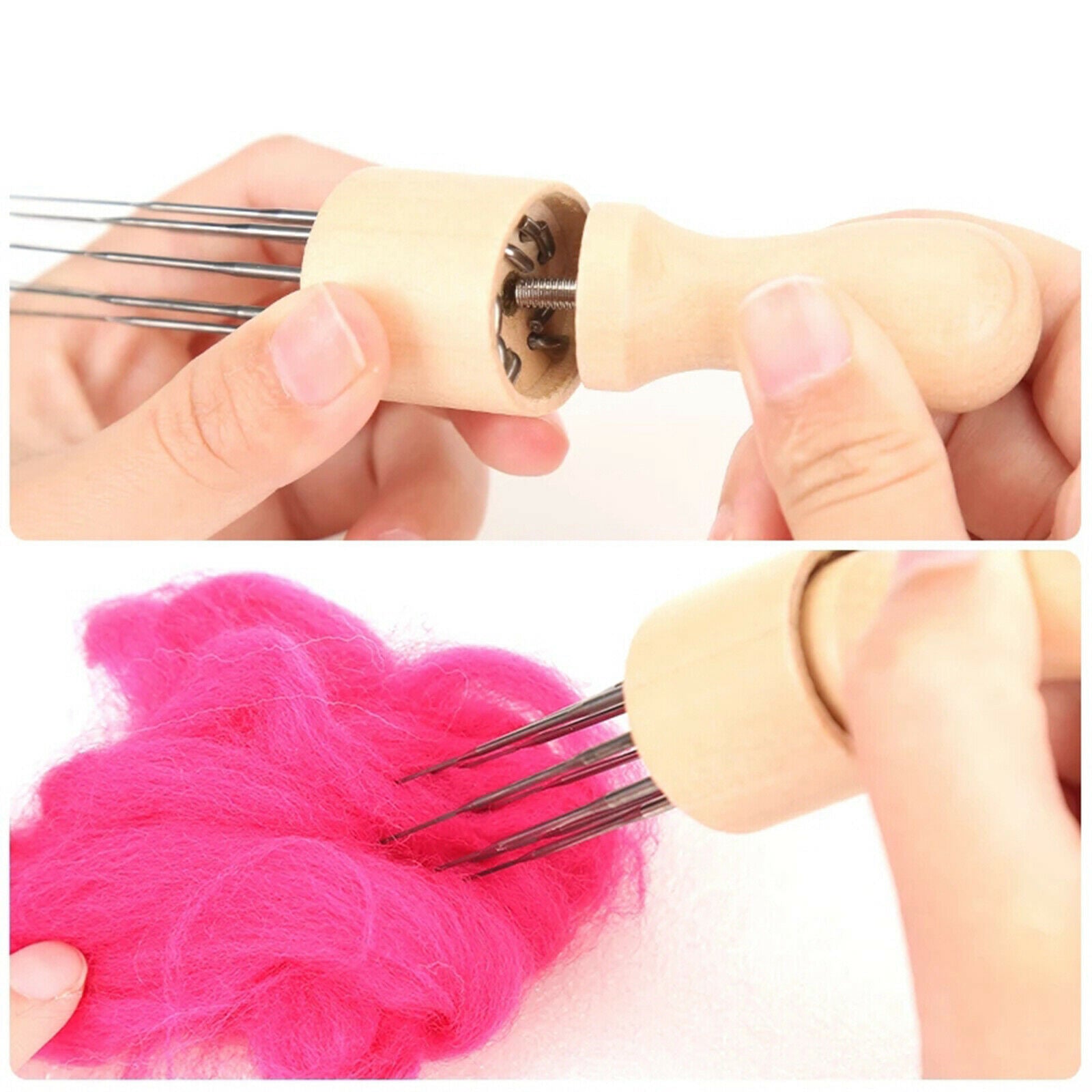 Felting Needle Handle with 8 Needles Wool Embroidery Weaving Pen Tool Set