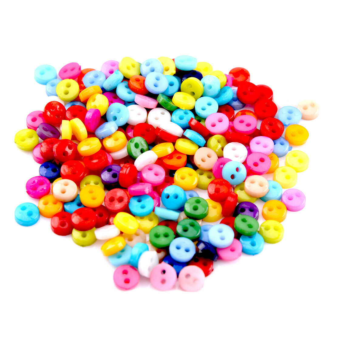 200x 6mm Mixed Colors Round Shape Acrylic Buttons 2 Holes Sewing Accessories An