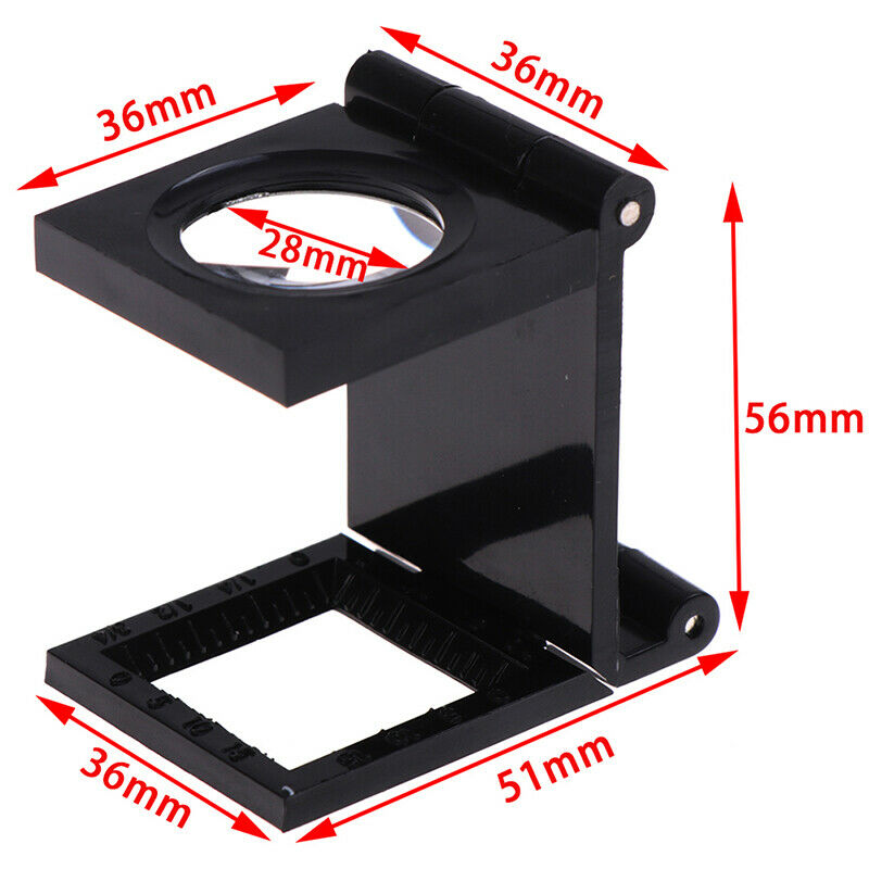 10X 28mm Folding Magnifier Stand Loupe with Scale for Textile Optical Gla.l8