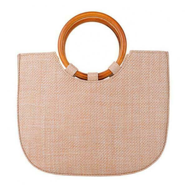2pcs Home Handmade Bag Full Round Wooden Purse Handle Handcraft Supplies Handbag