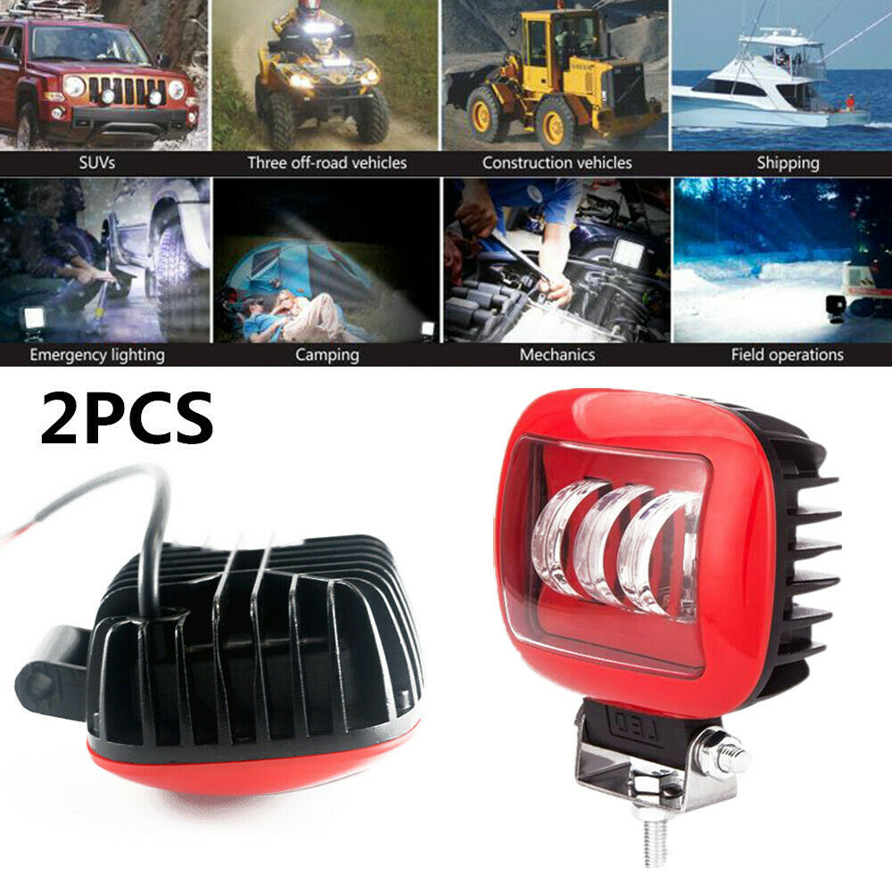 2pcs 30W Car Square Working Light LED 6000K Truck Marine Spotlight for Wrangler