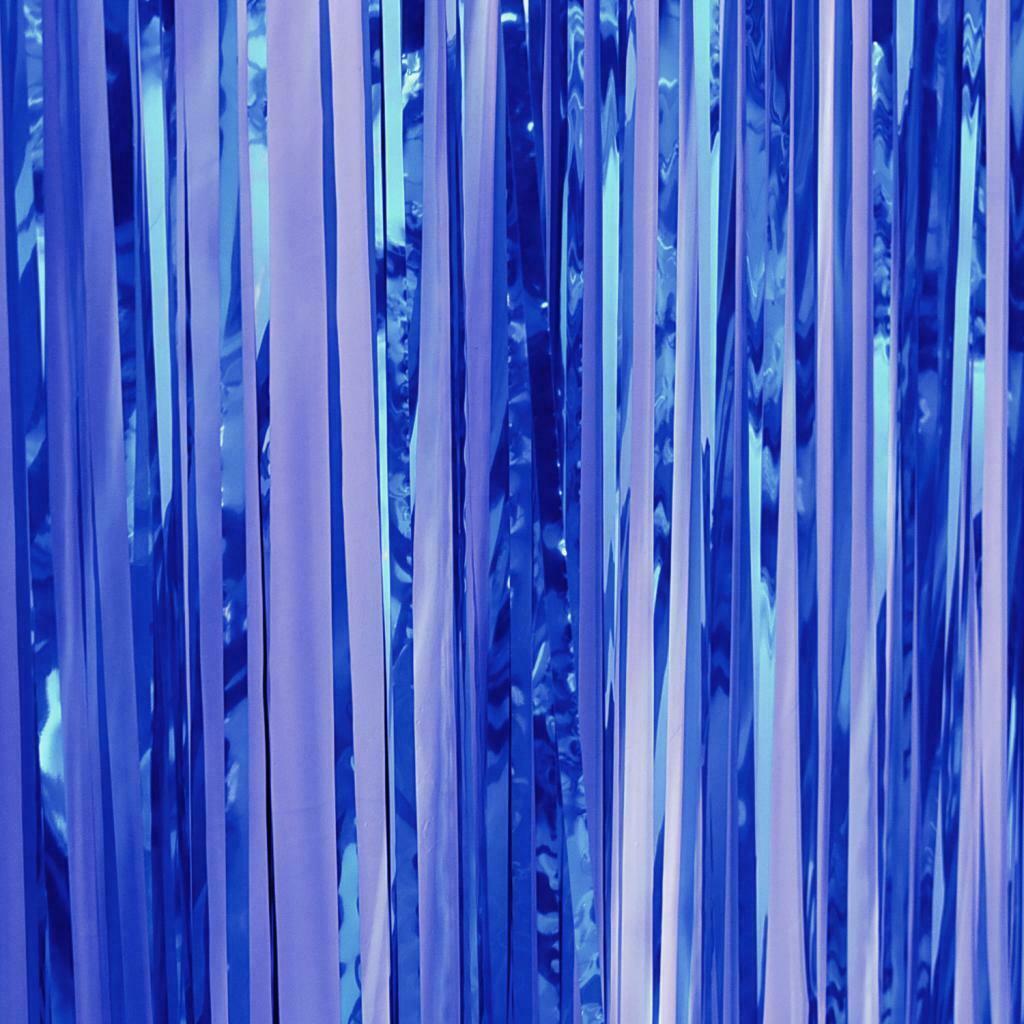 Metallic Tinsel Foil Tassel Curtains Party backdrops Decoration Blue
