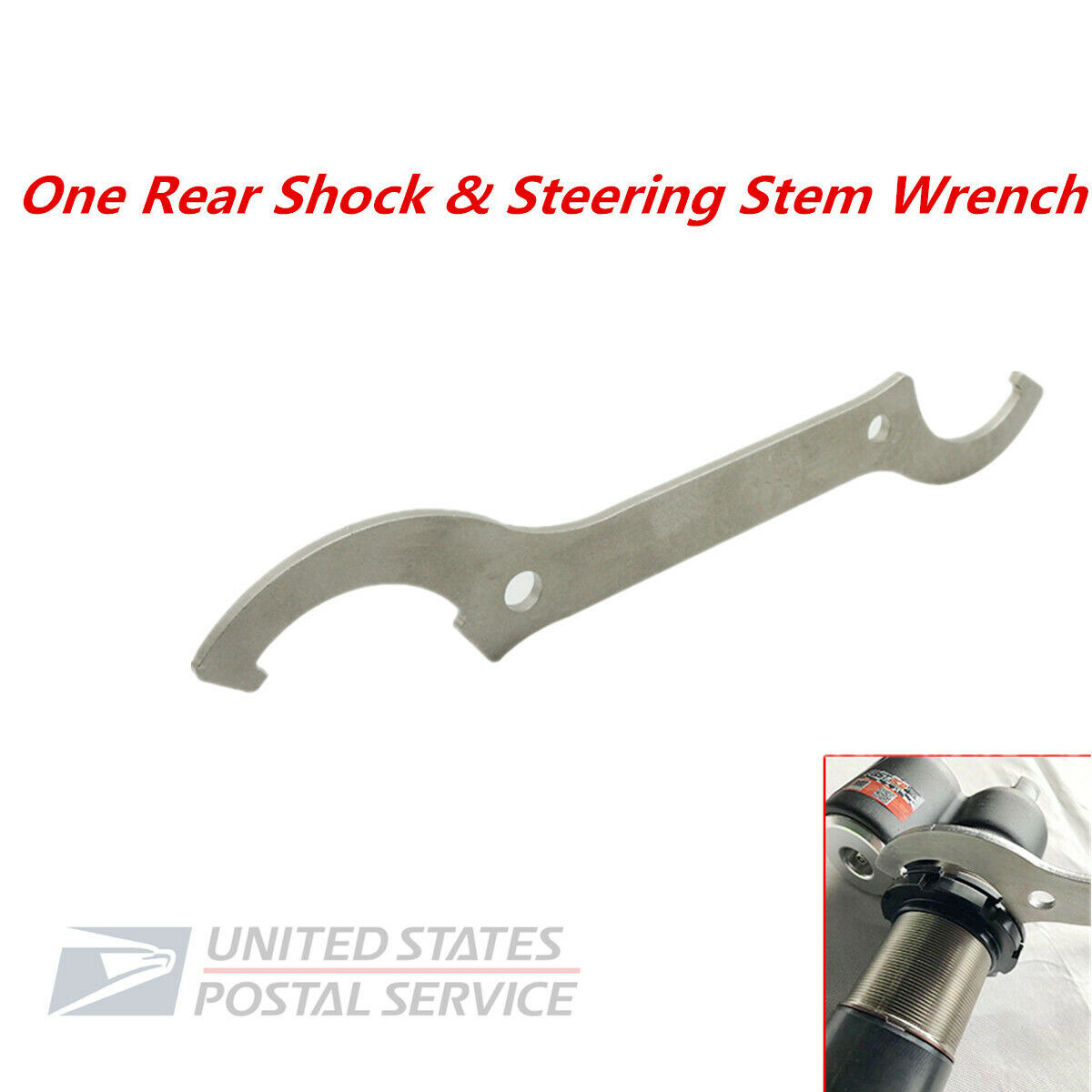 One Easy To Install  Sliver  Stainless Steel Rear Shock & Steering Stem Wrench