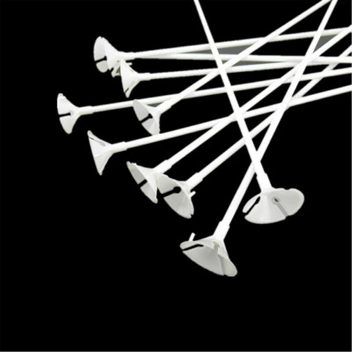 Caydo 25 Pieces Plastic White Balloon Sticks Holders and Cups for Party
