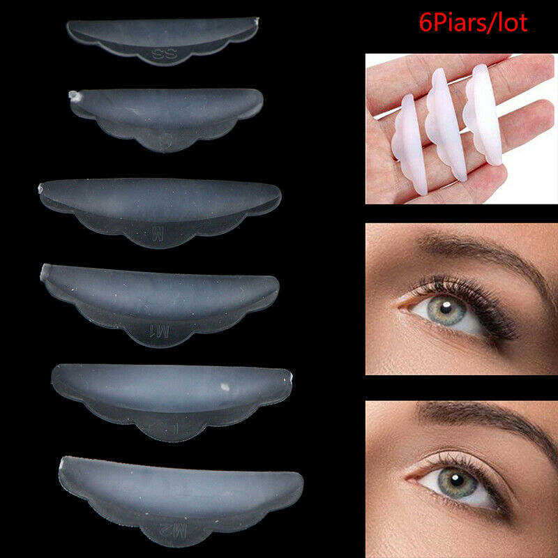 6Pairs Silicone Eyelash Lift Curlers Silicone Eye Lash Extension Shields Pad WF