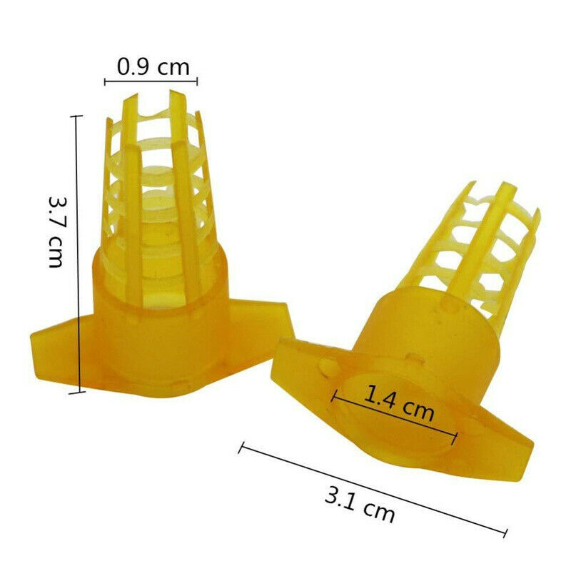 25Pcs Beekeeping Tools Yellow Plastic Bee Queen Cage Protective Cover Protector