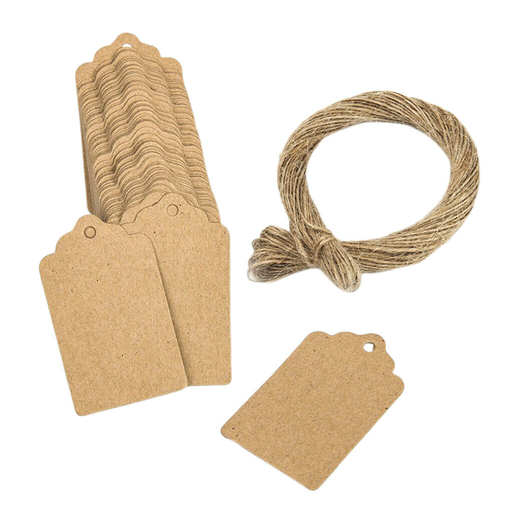 100pcs Lots Blank Kraft Paper Lacy Tags Xmas Labels for Gift Paking Bags