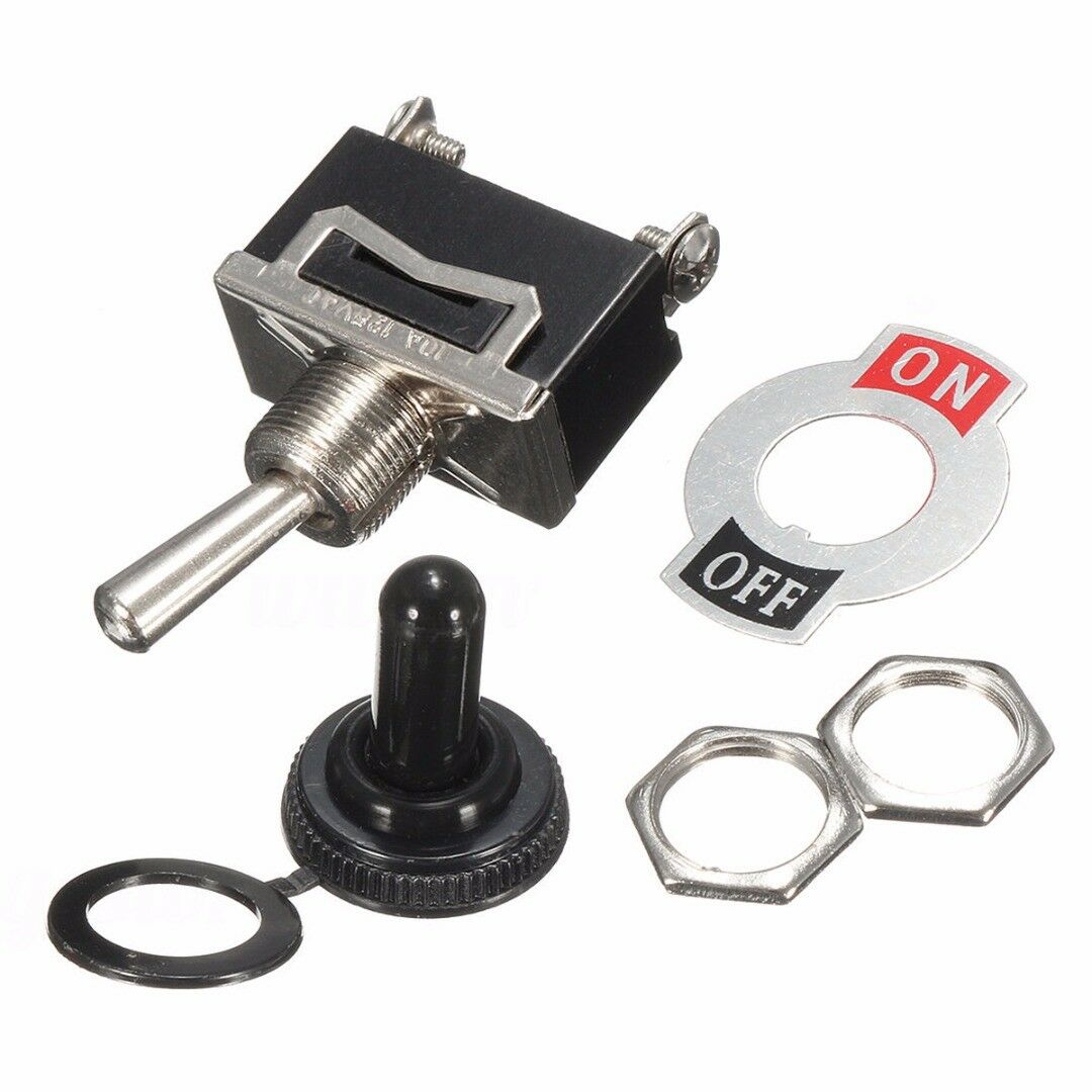2pcs Heavy Duty Toggle Switch / Flick 12V ON/OFF Car Light SPST / Water Cover