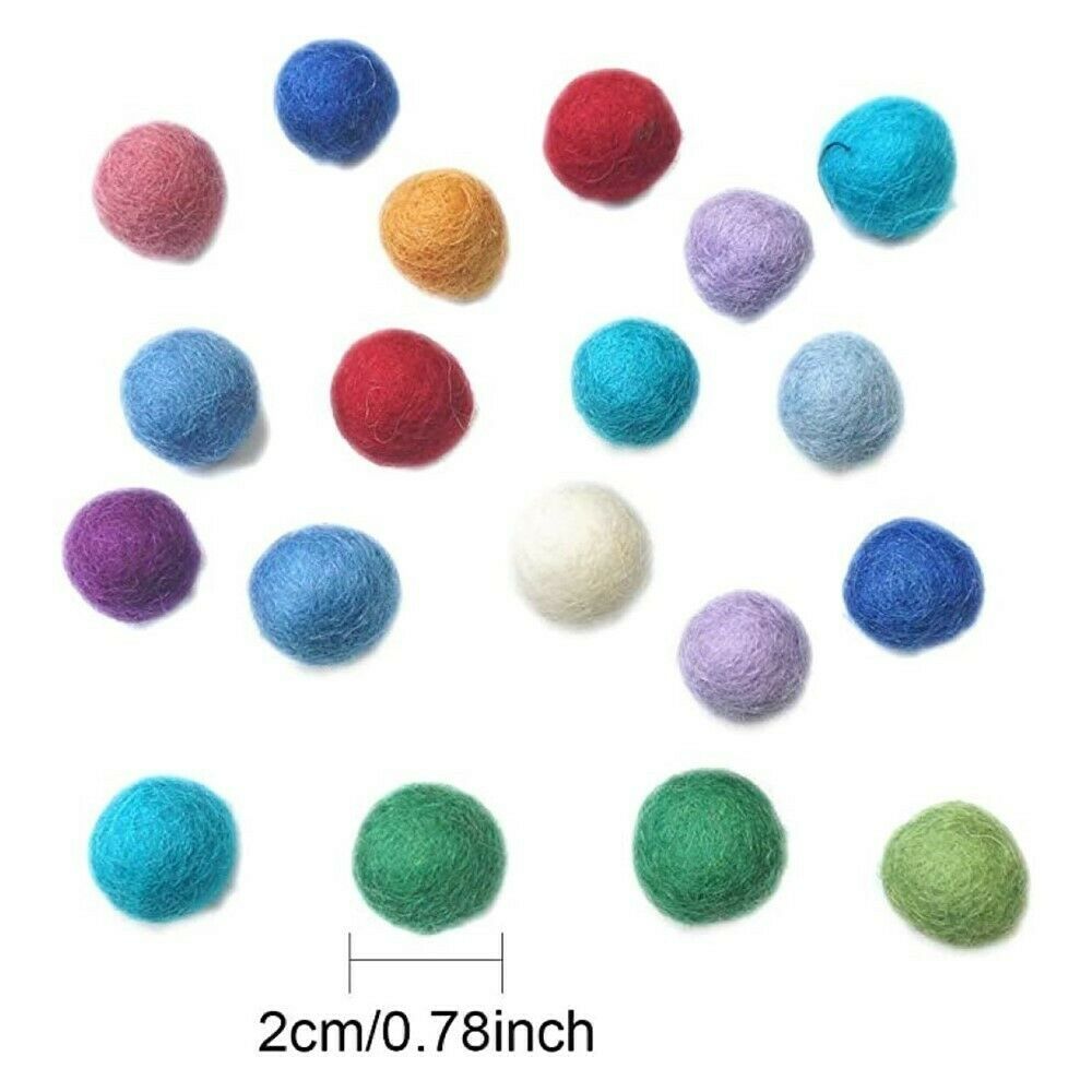 100 PCS Felt Balls Wool Hand-made Felt Beads for Crafts Room Party Wedding Decor