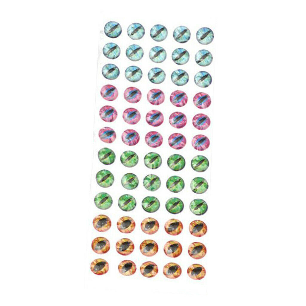 Set of 120 Fly Fishing Lure Eyes 4D Holographic Eyes Self Adhesive Craft