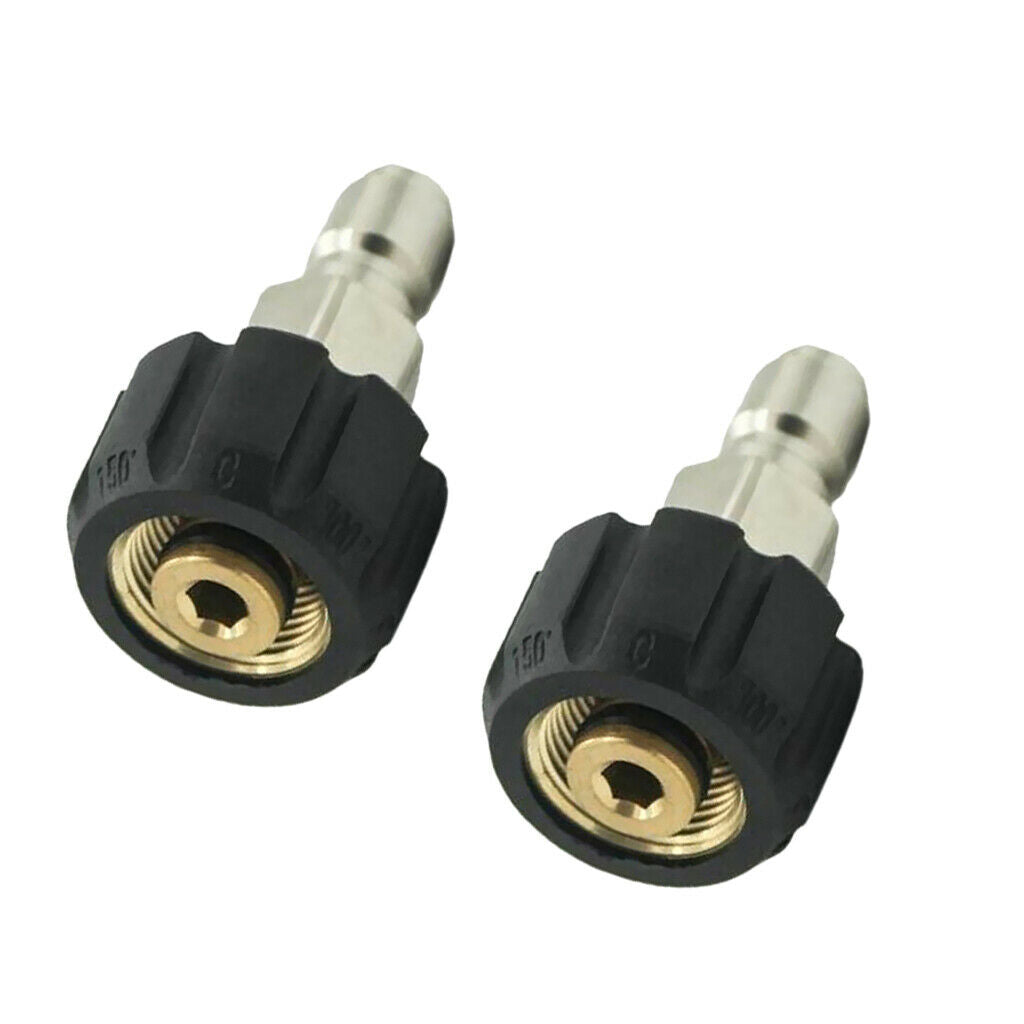 2x Quick Release Female Connector For Pressure Washer 14mm M22x 1/4'' Male