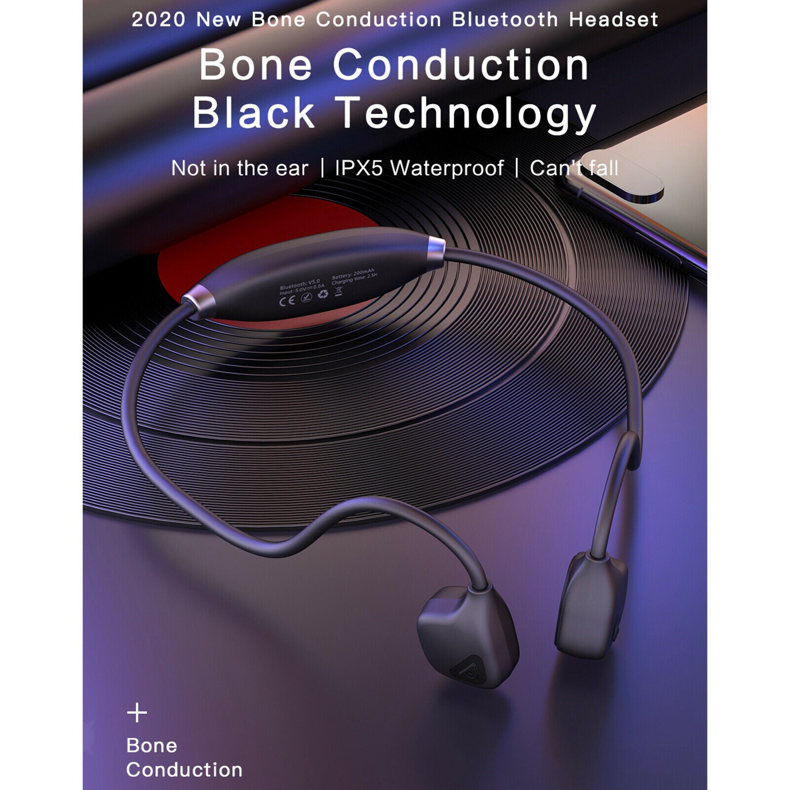 Running Bone Conduction Headphones Stereo Earbuds with Micophone For Running