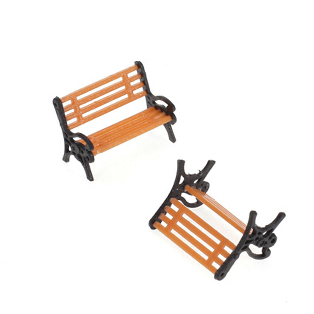 5 lot 1:75 OO Gauge Plastic Sandtable Mini Bench w/ Black Armrest Decor 2cm