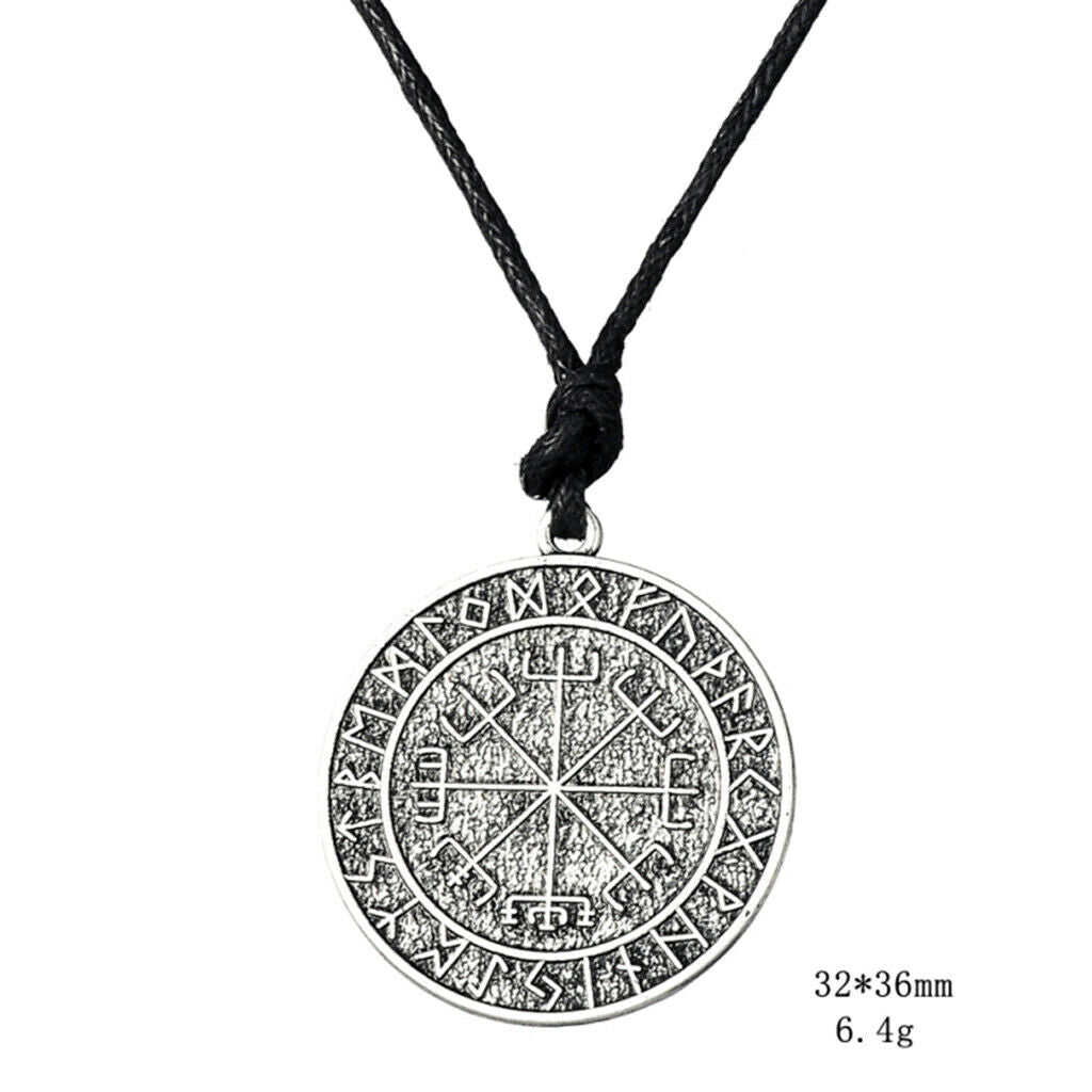 2 Pieces Exotic Talisman Viking Odin's Key of Solomon Seal Pendant Necklace