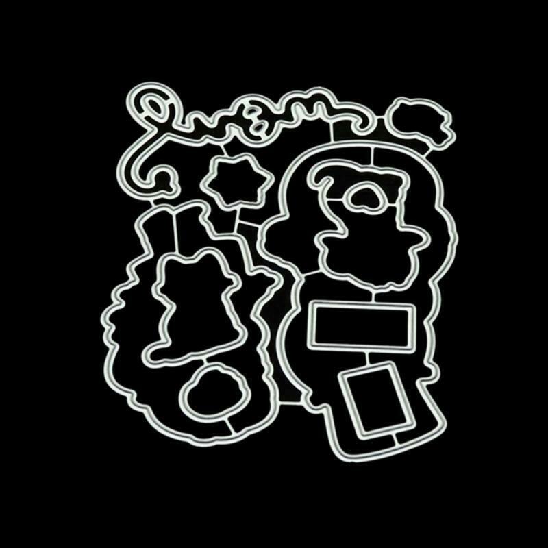 Girl Snowman Cutting Dies Clear Stamp DIY Scrapbooking for Paper Card Embossing