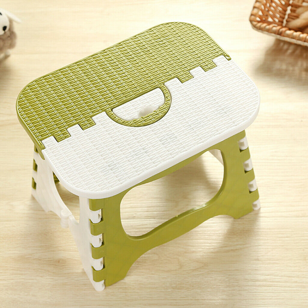 Folding Step Stool Non Slip Portable Lightweight Fishing Multipurpose Green