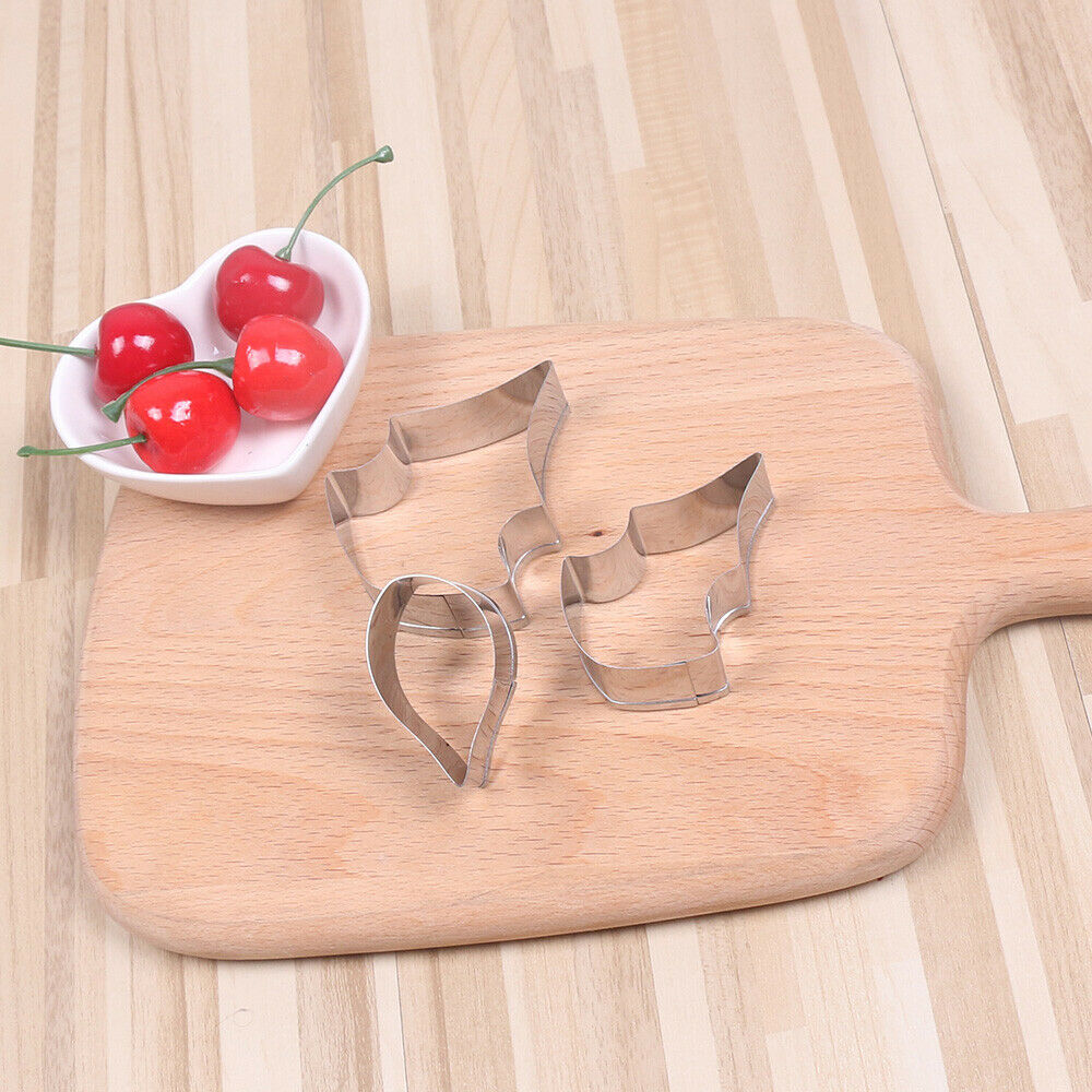 3pcs Polymer Cutter Stainless Steel Clay Tools Geometry Cookie Flower Cutting