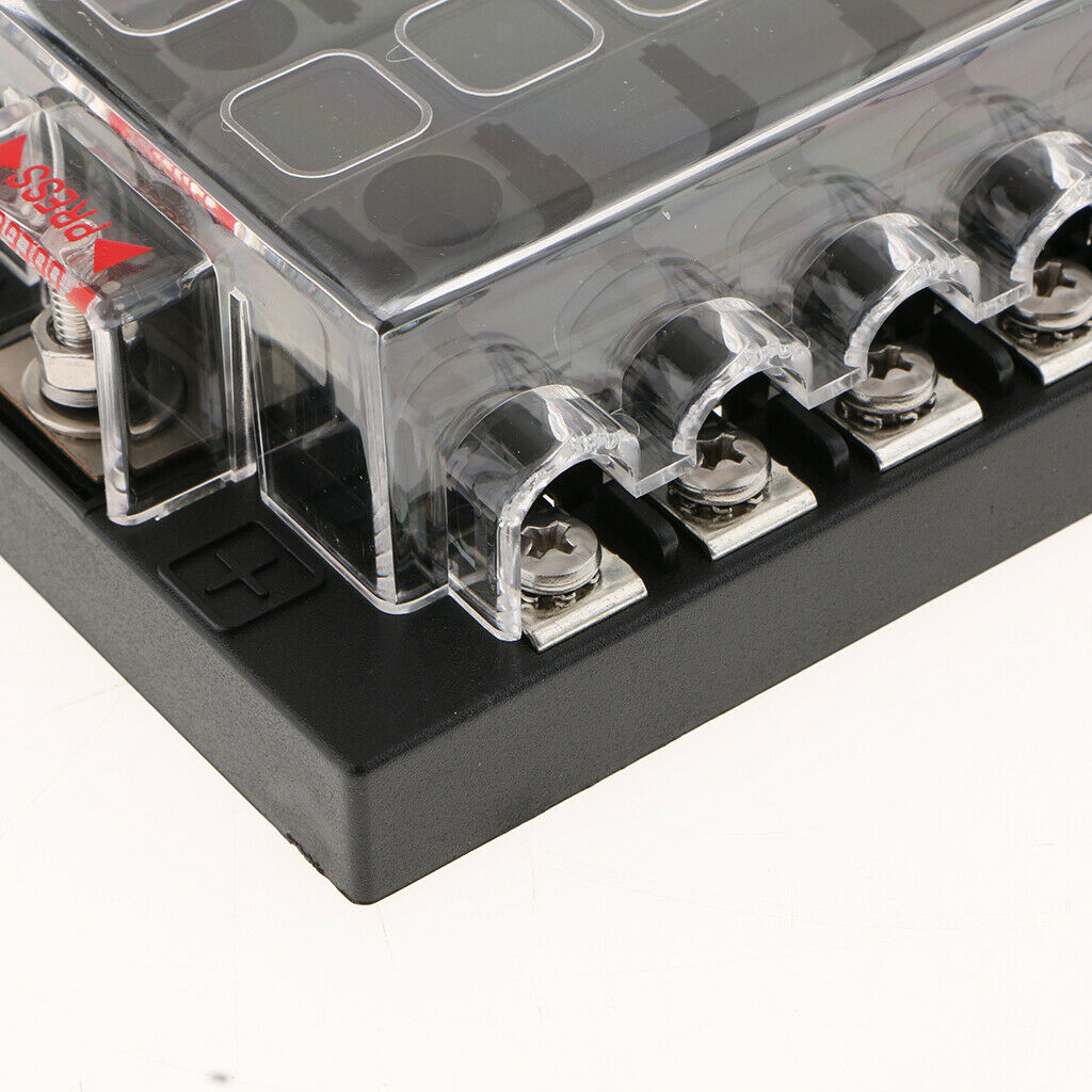 Automotive Car Marine 1 In 12 Out  ATO Blade Fuse Box Screw Holder 32V 40A