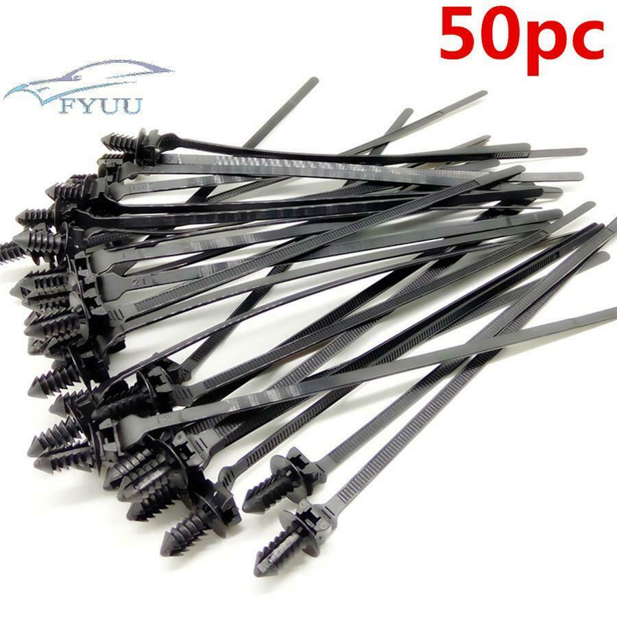 Car Door Panel Bumper Fender Cover Rivet Clamp Fastener Clip Tie Wrap Cable Kit