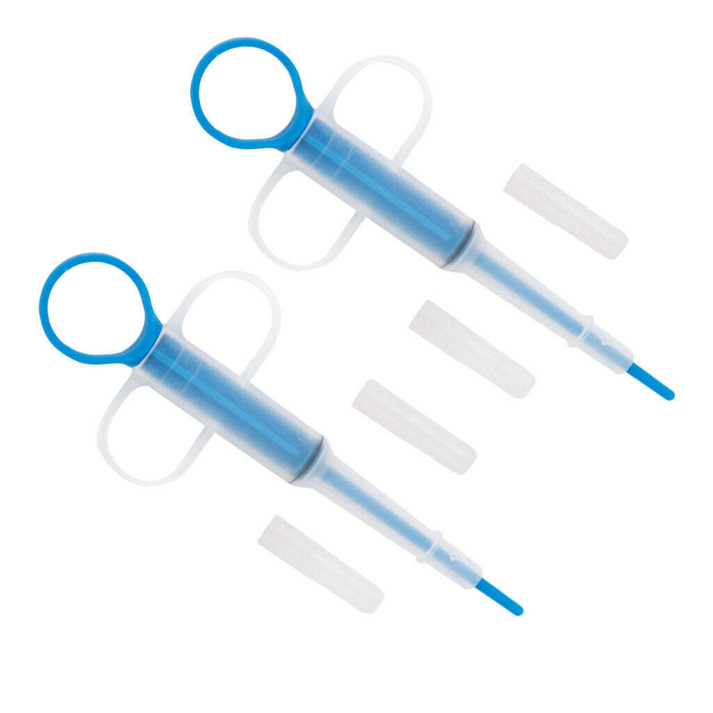 2 in 1 Baby Pet Dog Cat Medication Syringe Capsule Pill Pusher Gun