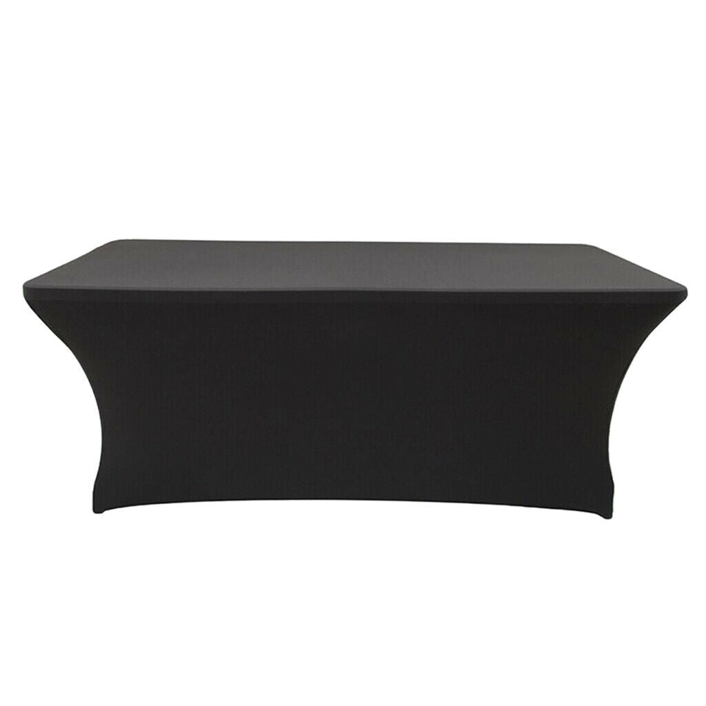 Fitted Polyester Tablecloth Rectangular Stretch Tablecloth Black