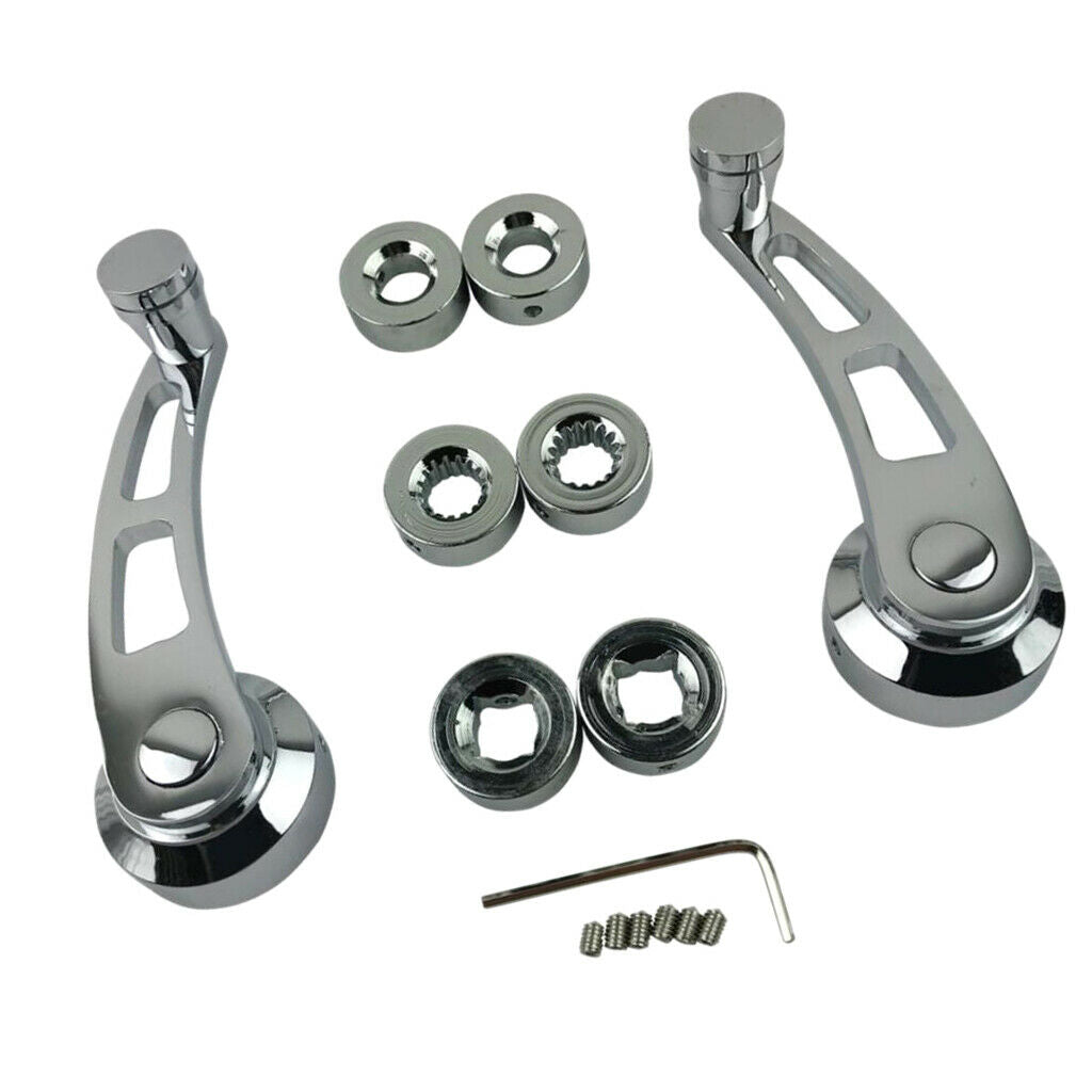 2Pcs Universal Car Window Winder Crank Handle Aluminium Replacement Riser