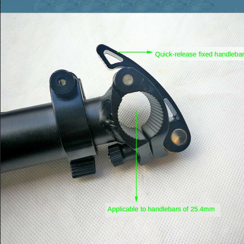 2Pcs Folding Bike Head Tube Riser Stem Quick-Release Adjustable 28.6mm Handlebar