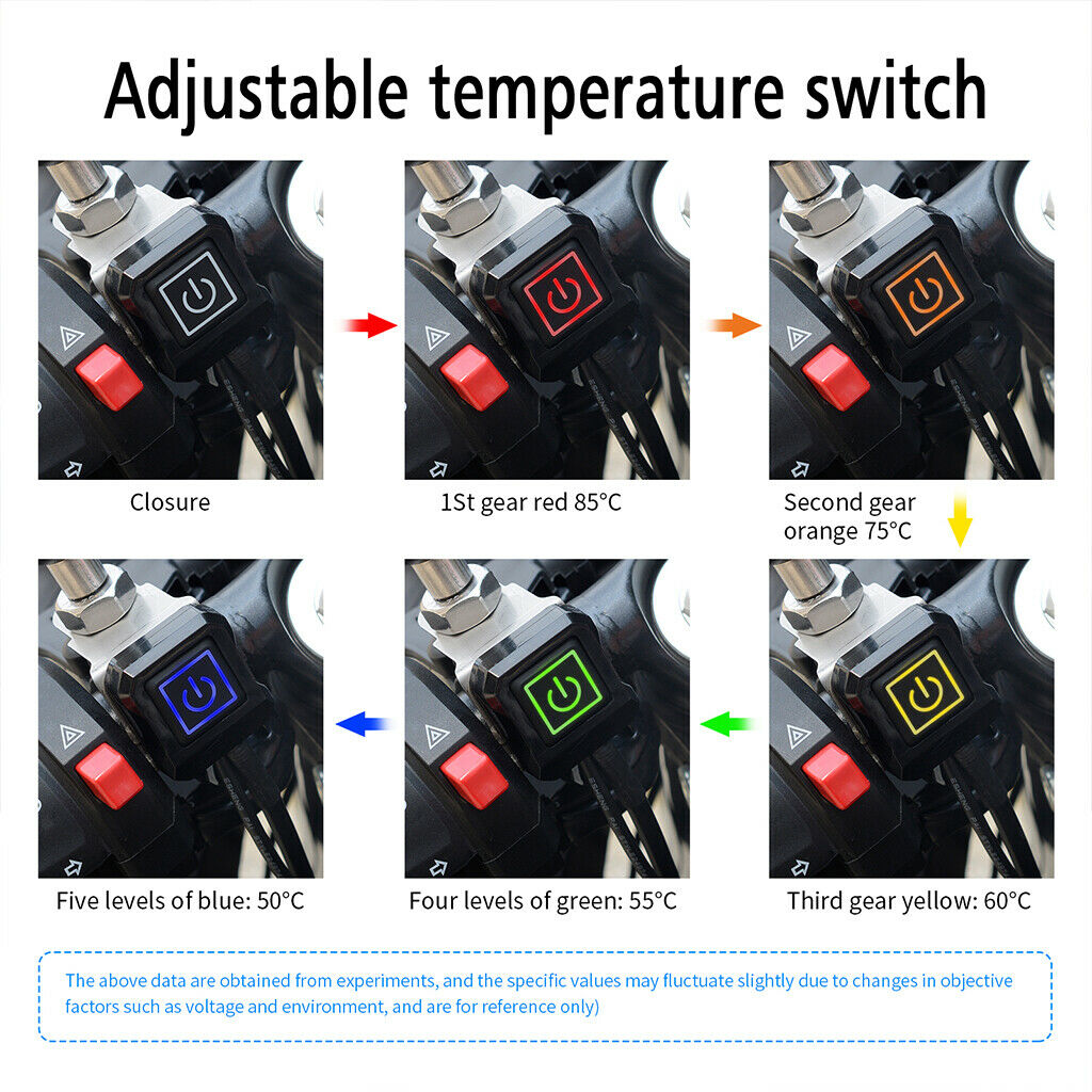 1 Set 12V Motorcycle Heated Grip Handlebar ATV Grips Heater Pads with Switch