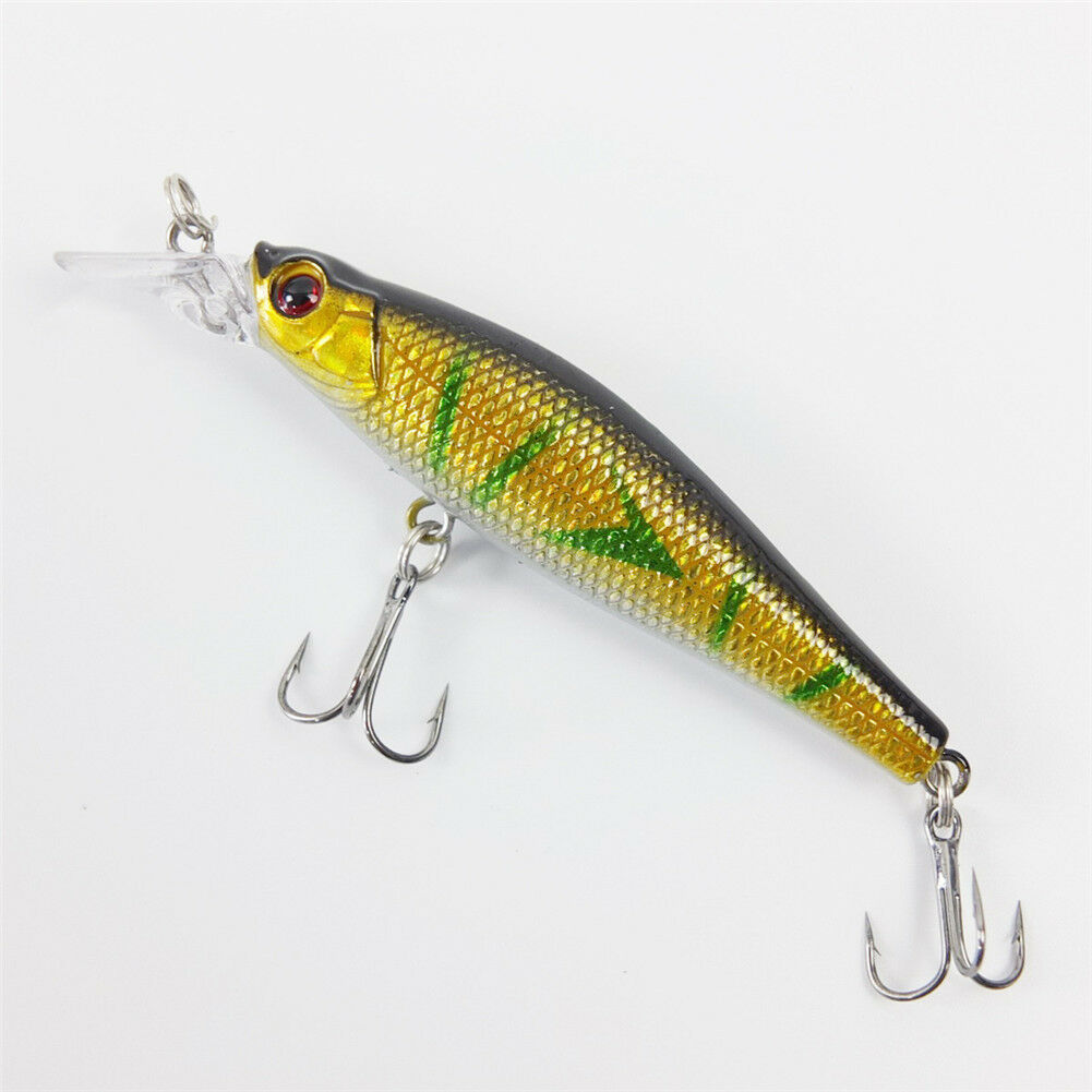 Lot 5pcs Fishing Lures Diving Crankbait Minnow Bait Crank Baits Hook Tackle 9cm