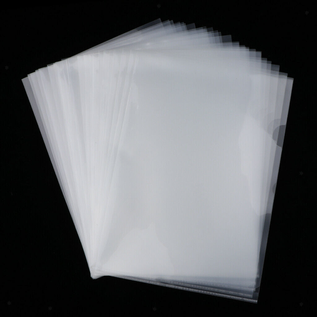 30-pack L-Type Transparent Plastic Document Folder A4 Sheet Protectors