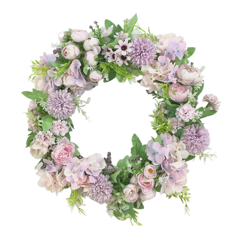 2PC Artificial Wreath 16inch Garland Door Farmhouse Showcase Wedding Decor