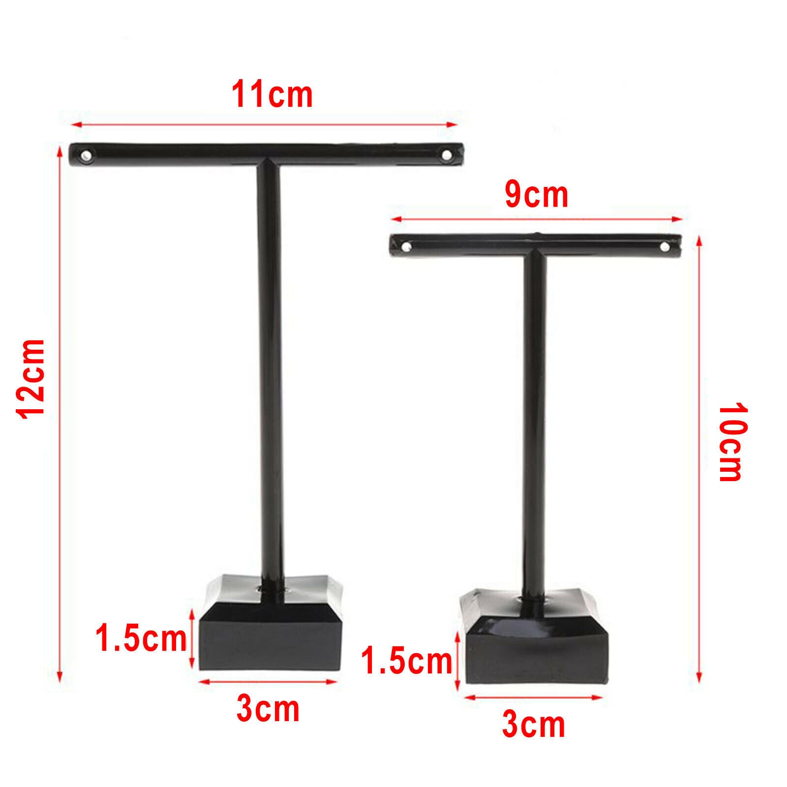 Hanging T-bar Acrylic Jewelry Tree Stand Organizer for Ring Women 2pcs