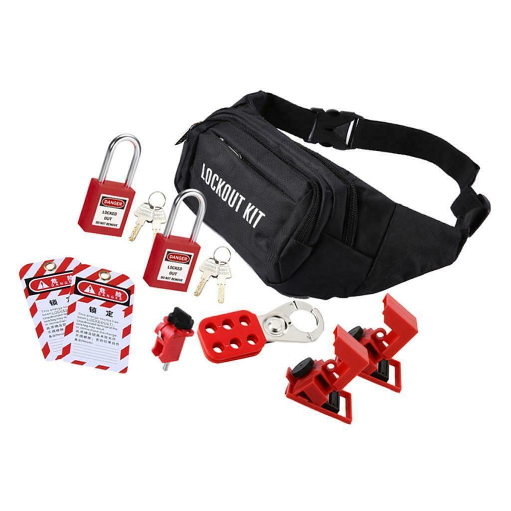 1 Pack Mini Group Padlocks Tagout Set Circuit Breaker with Bag Safety Safe