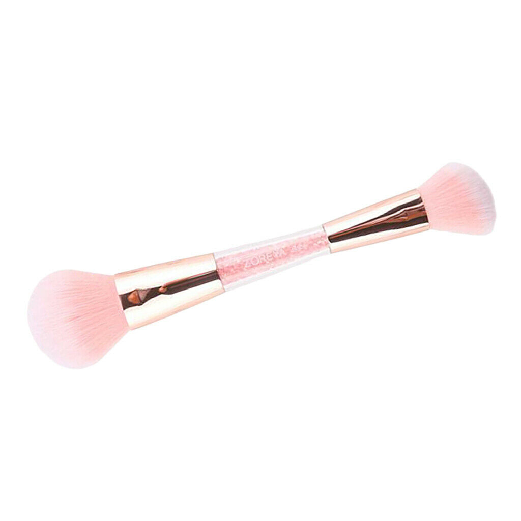 2-in-1 Soft Synthetic Makeup Powder Blush Foundation Blender Brush Pink