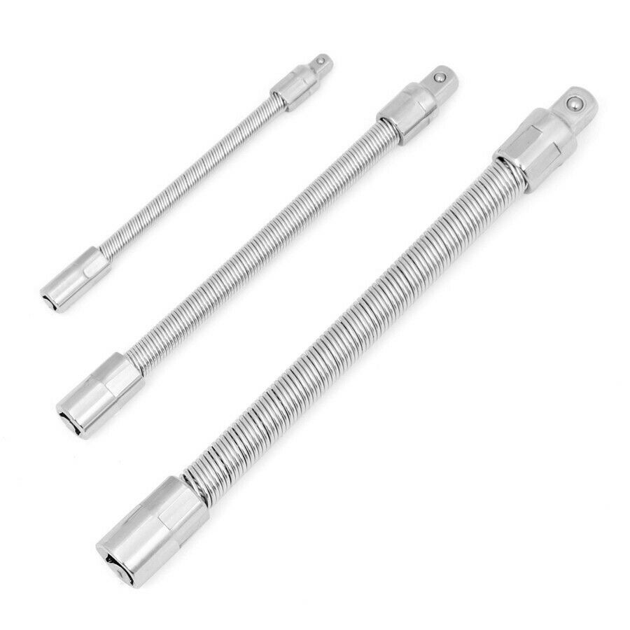 3 Pcs Flexible Shaft /Extension Bar Alloy Combo Socket Wrench Ensure Rotatable