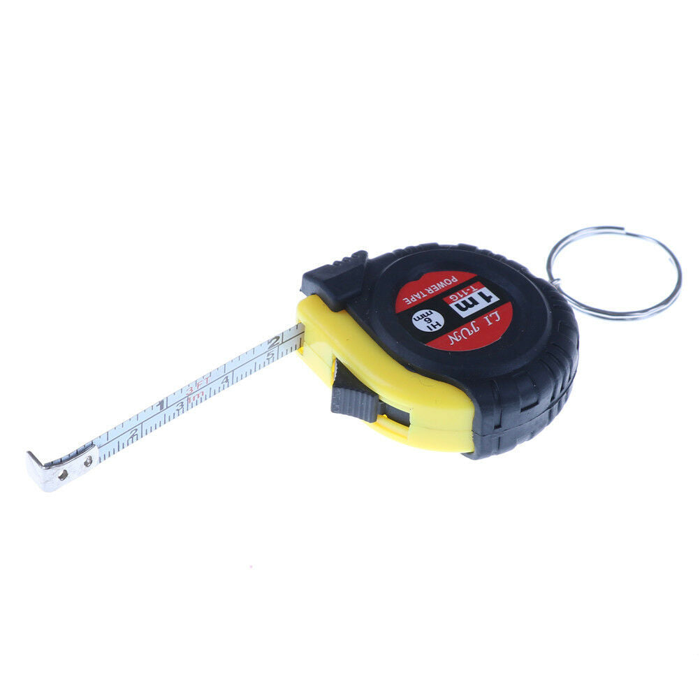 Mini Tape Measure With Key Chain Plastic Portable 1m Retractable Rule.l8