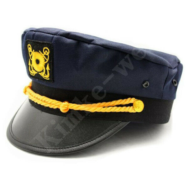 Dark Blue Yacht Captain Skipper Sailer Boat Cap Hat New