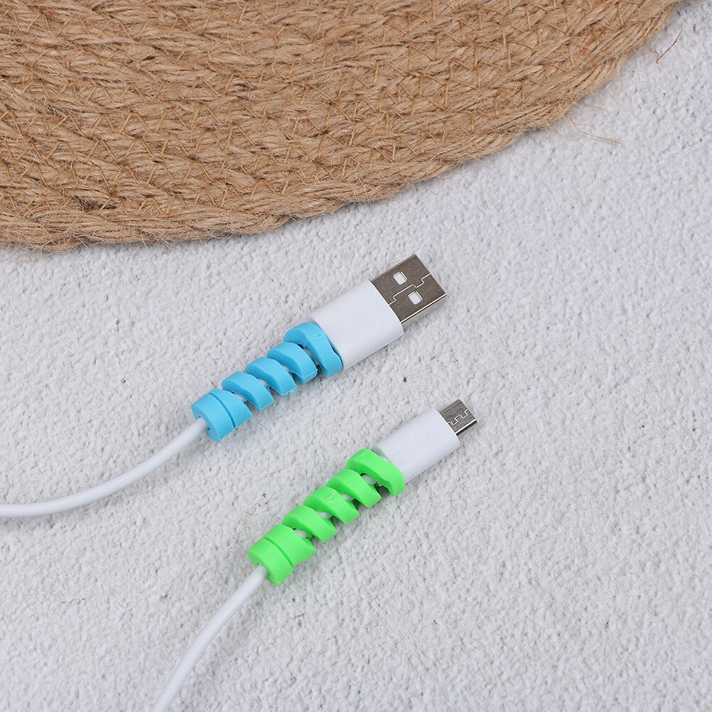 4Pcs/set USB cable protector earphone cord USB line spiral protective slee.l8