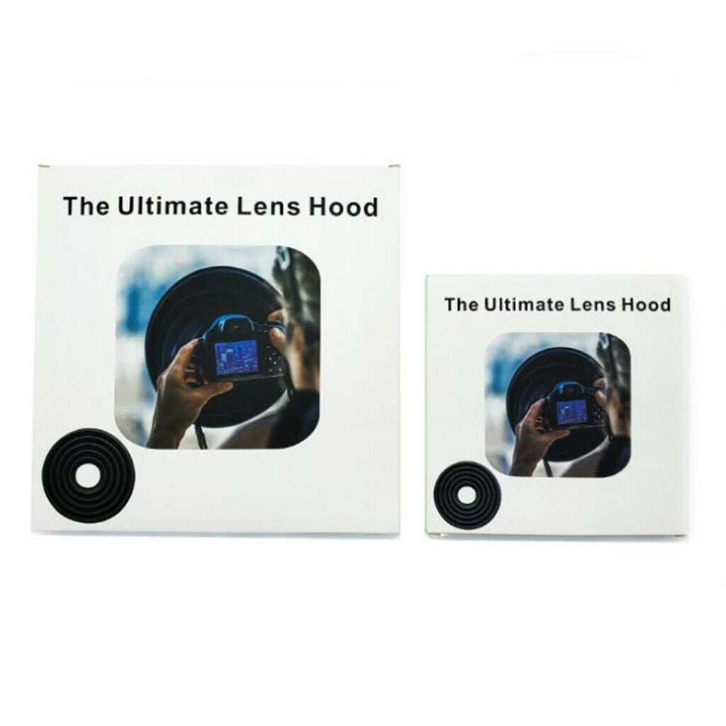 Set of 2 S & L Anti-Reflective Silicone Lens Hood Cover for Camera Lens