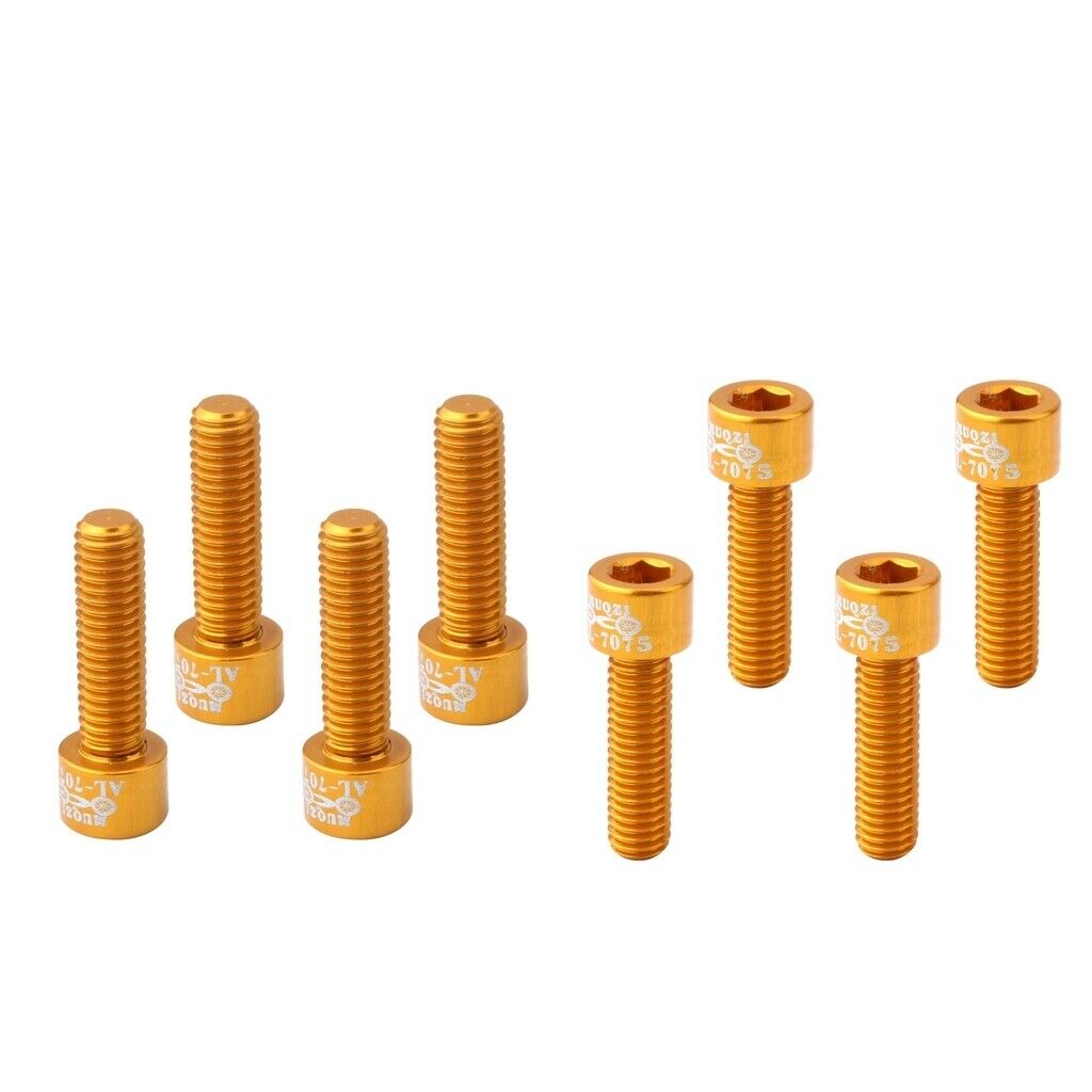 8x 7075 Aluminum Alloy MTB Road Bike M5x17mm Bicycle Handlebar Stem Bolts