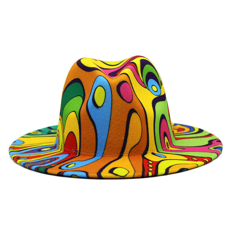 Women Men Trilby Fedora Hat Cap Jazz Panama Cowboy Stetson Wide Brim Retro