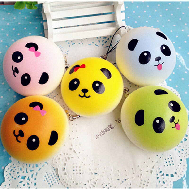 Soft  Bread Random Medium Mini Panda Cake Bun Phone Strap  .l8