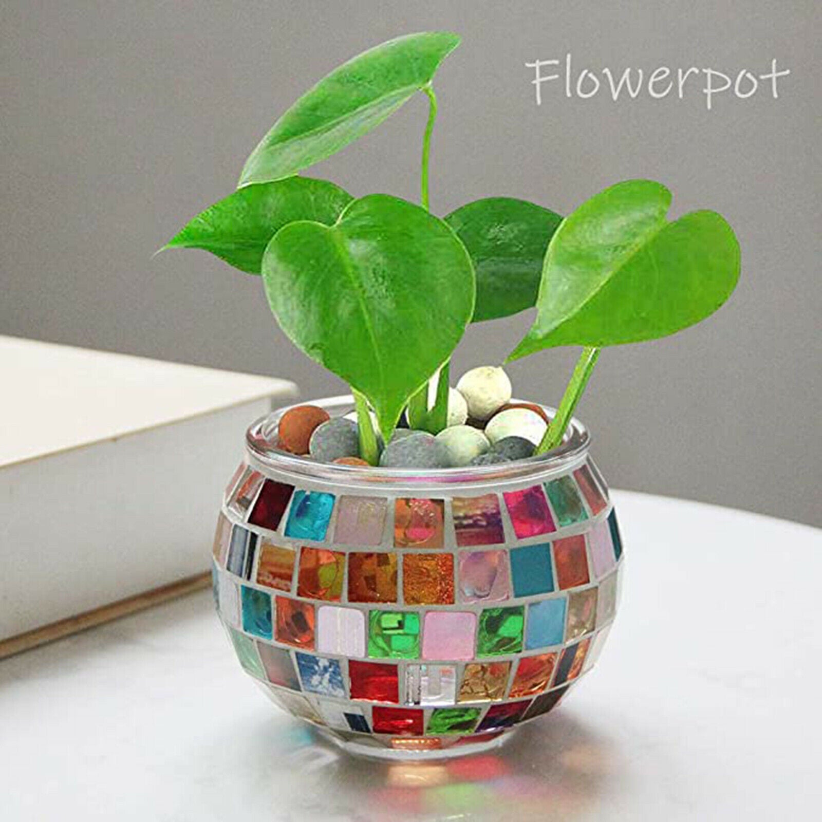 Modern Mosaic Glass Candle Holder Votive Candlestick Centerpiece Party Decor