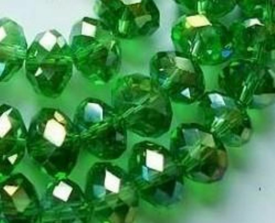 298pcs 4x6mm Green Multicolor Natural Crystal Bead  A+