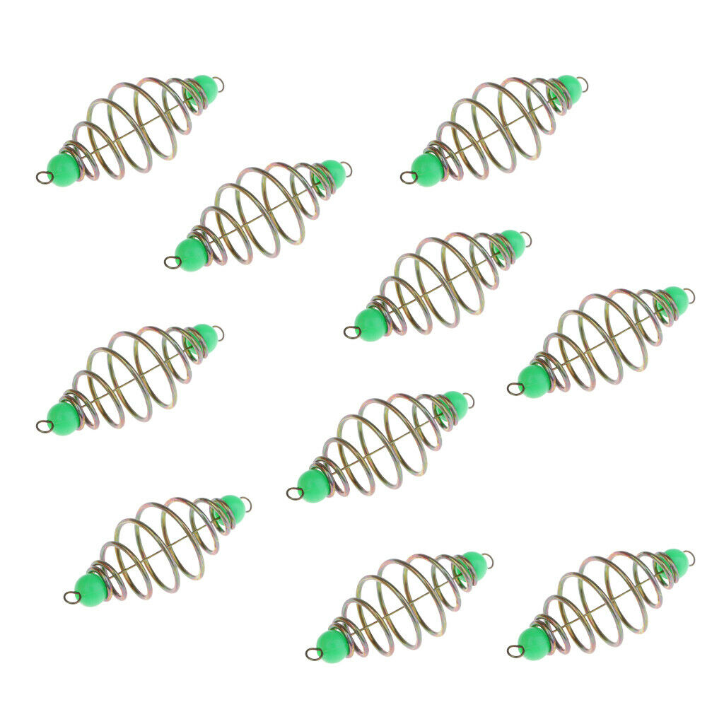 10pcs Spring Coil Inline Method Feeder Fishing Feeder Tackle 5.5x2.2cm